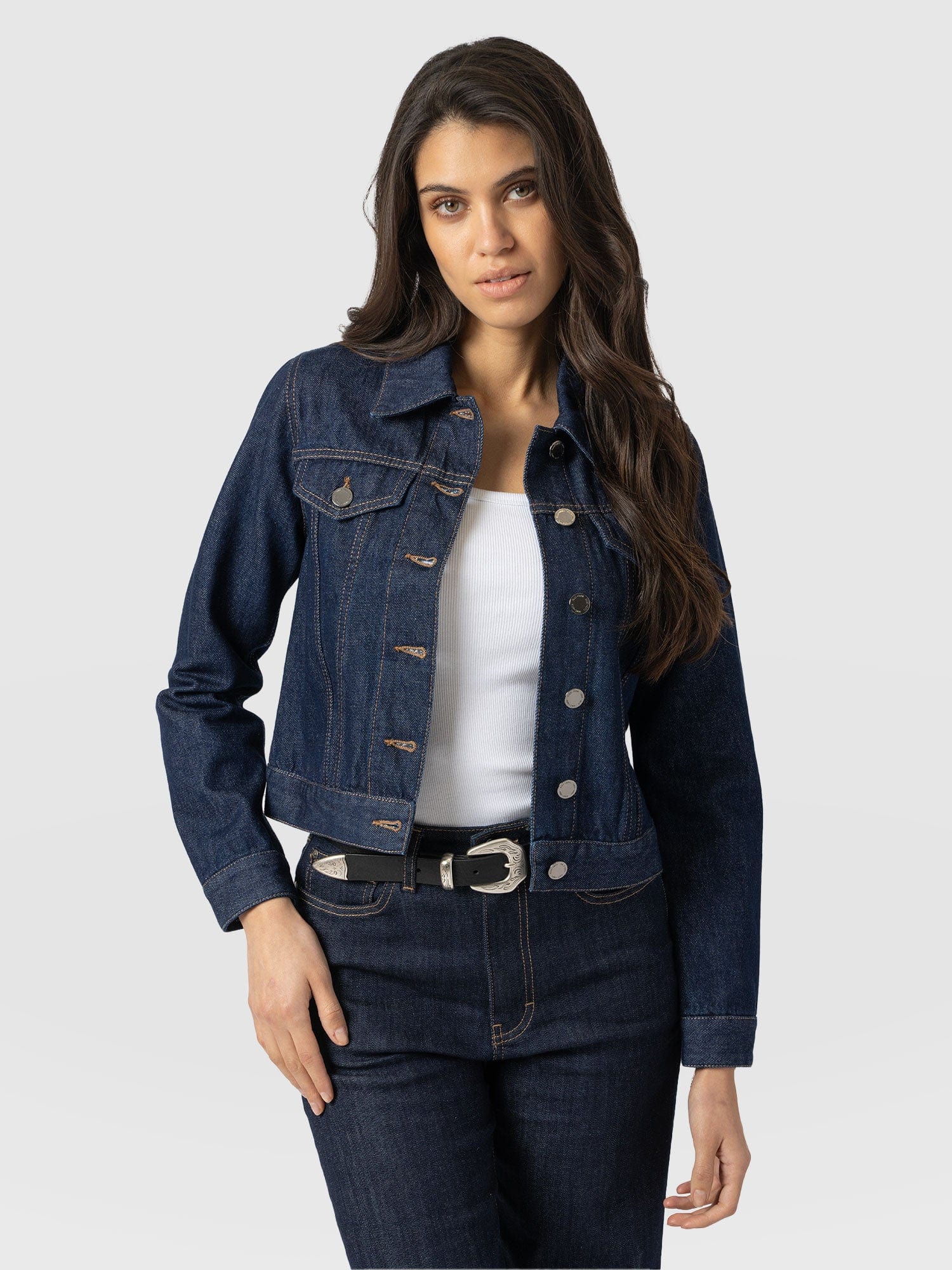 Bowie Denim Jacket - Indigo Blue - Women's Jackets | Saint + Sofia® USA